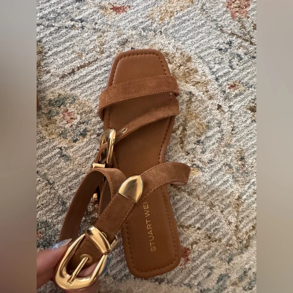 STUART WEITZMAN Maven Suede Flat Sandals FLATS Size 8B